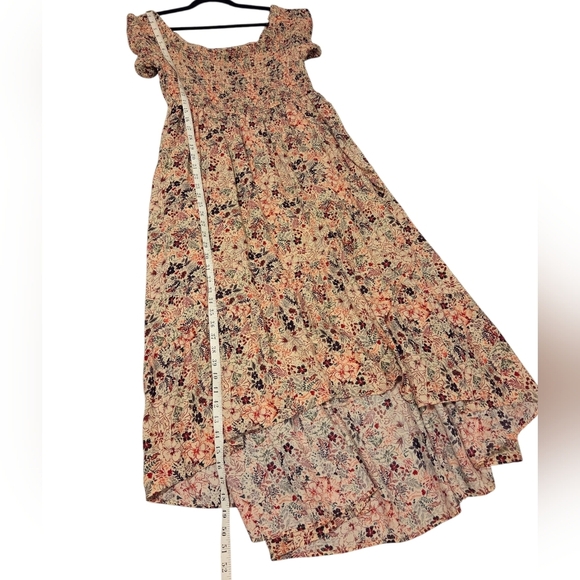 Torrid Maxi Challis Tulip Hem Off Shoulder Dress Floral Ivory Pink WOMEN'S 2X - Picture 5 of 9